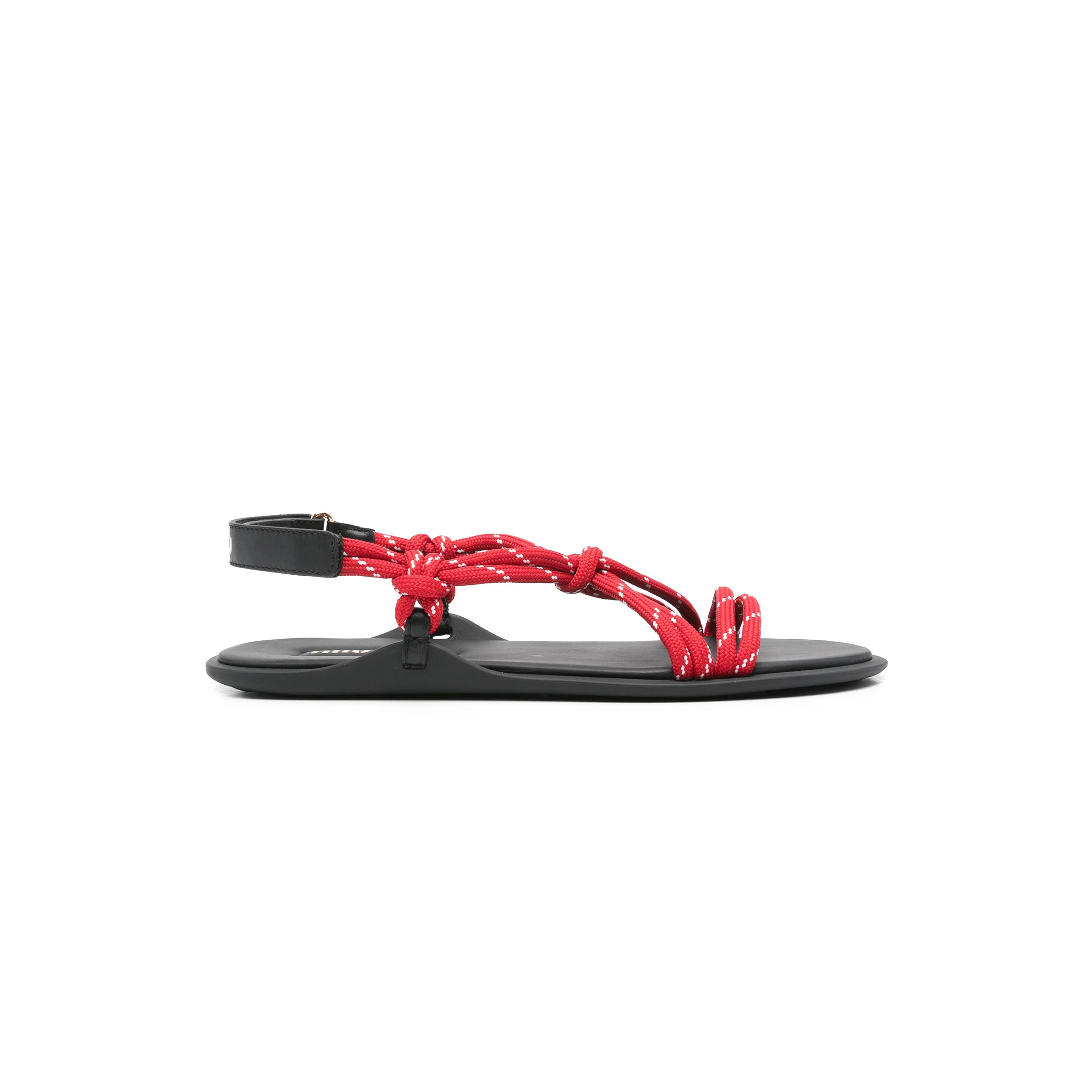 MIU MIU RIVIERE CORD AND LEATHER SANDALS 5X420E